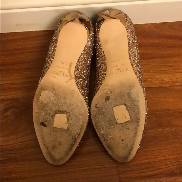 Jimmy Choo Esme Glitter heel in size 37.5